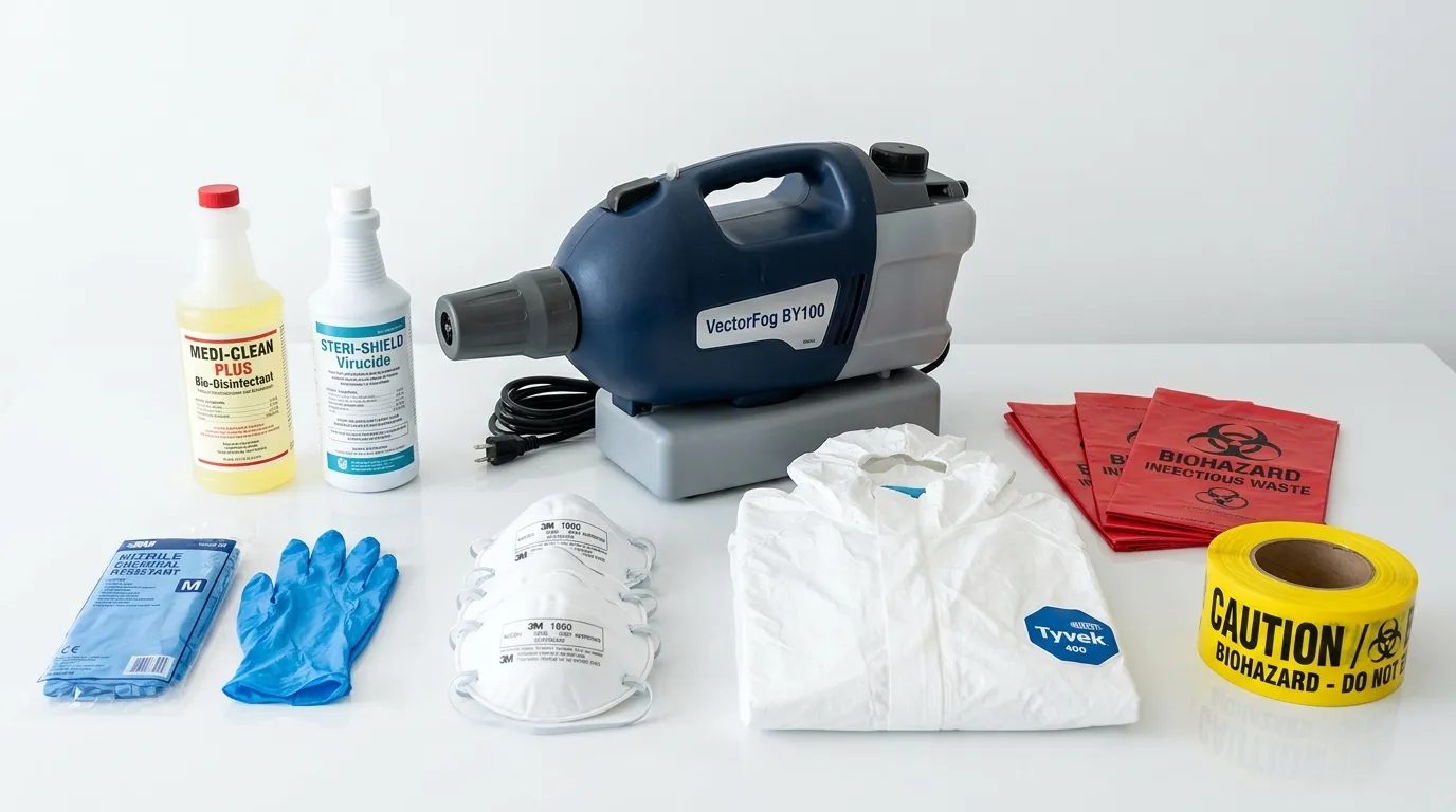 Professional biohazard remediation crew working in Swansea